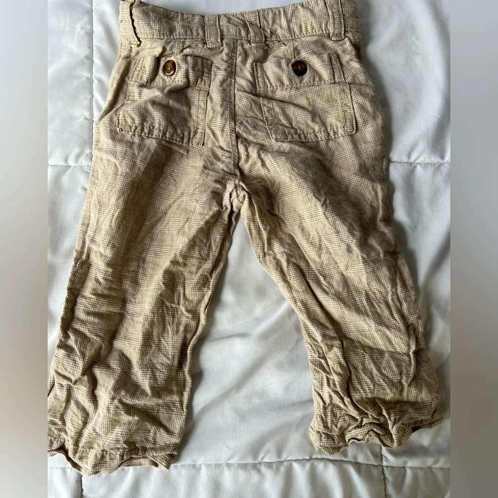 Gap Glenn Check Beige and White roll up pants/capri